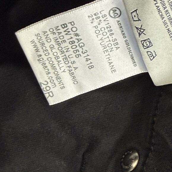 AG Adriano Goldschmied Velvet The Legging Super Skinny Pants Size 29 R Black USA - Picture 9 of 14